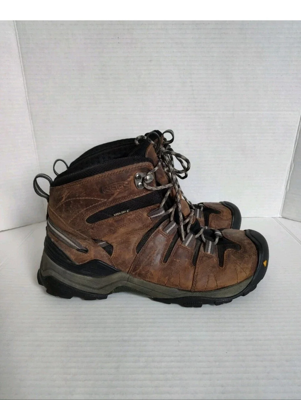 Keen Gypsum Mens 10.5 Brown Leather Hiking Boots Waterproof Mid Height Trail
